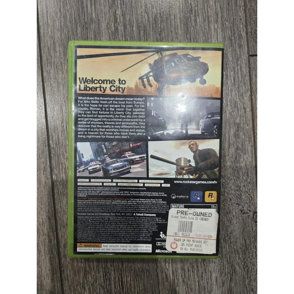 Grand Theft Auto IV (Microsoft Xbox 360) Tested Great Condition Poster Included